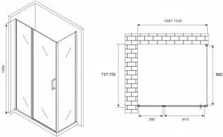 Душевой уголок ABBER Sonnenstrand AG04110MS-S75M 110x75см хром